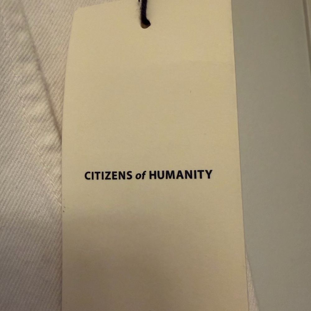 Citizens Of Humanity Maritza Pleated White Trousers in color Prism,NWT Size 30